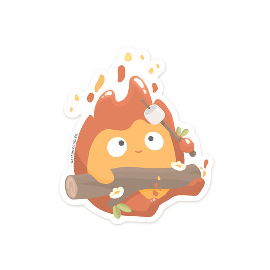 Flame Roasting Marshmallow Sticker