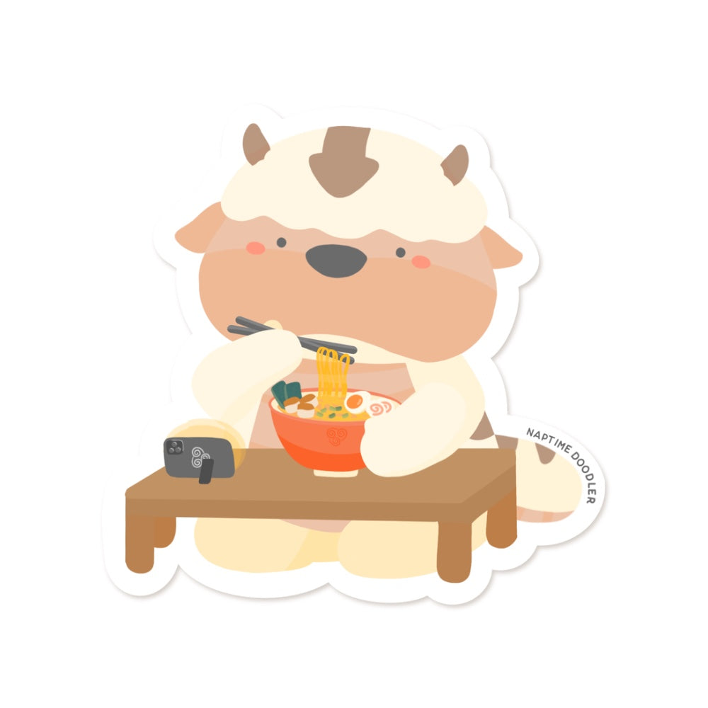 Bison Eating Ramen Sticker