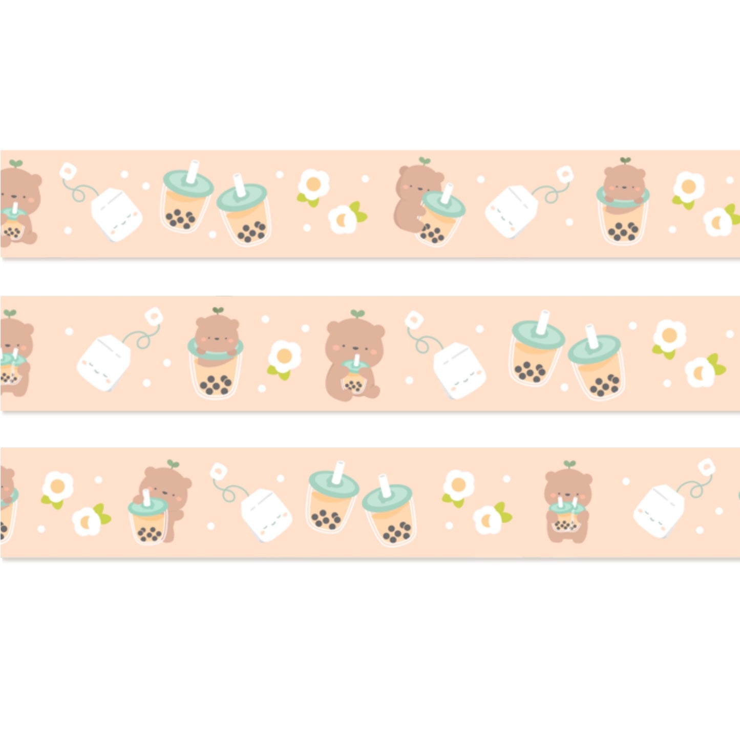 Boba Bear Washi Tape - Pink