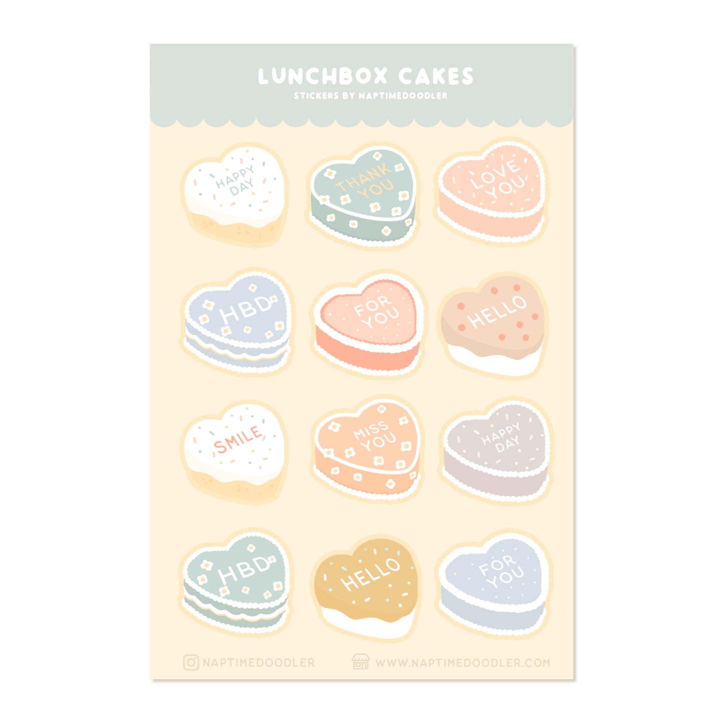Lunchbox Cakes Sticker Sheet
