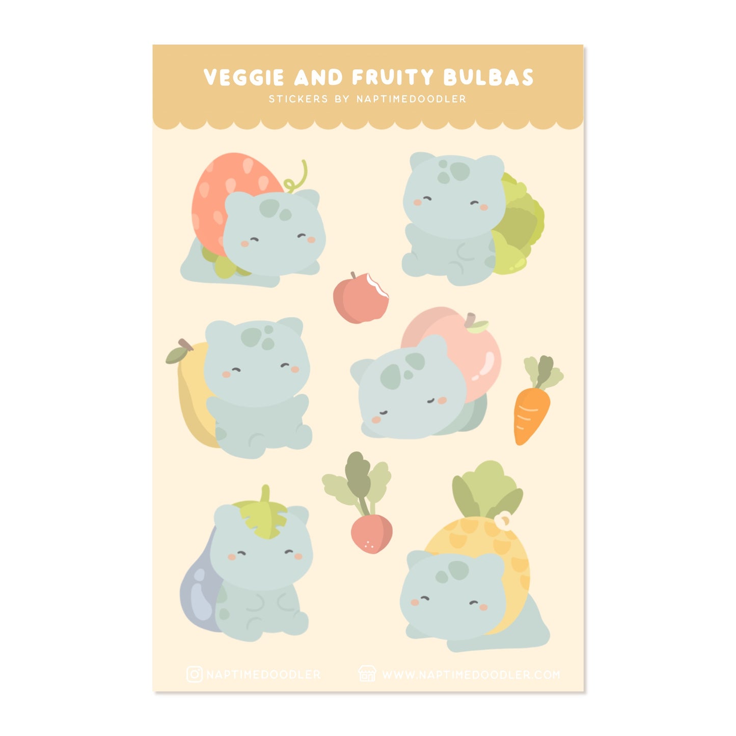 Veggie and Fruity Bulb Pals Sticker Sheet
