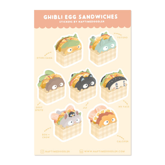 Anime Egg Sandwich Sticker Sheet