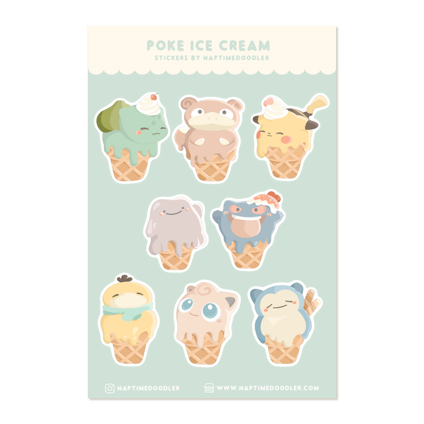 Poke Ice Cream Sticker Sheet