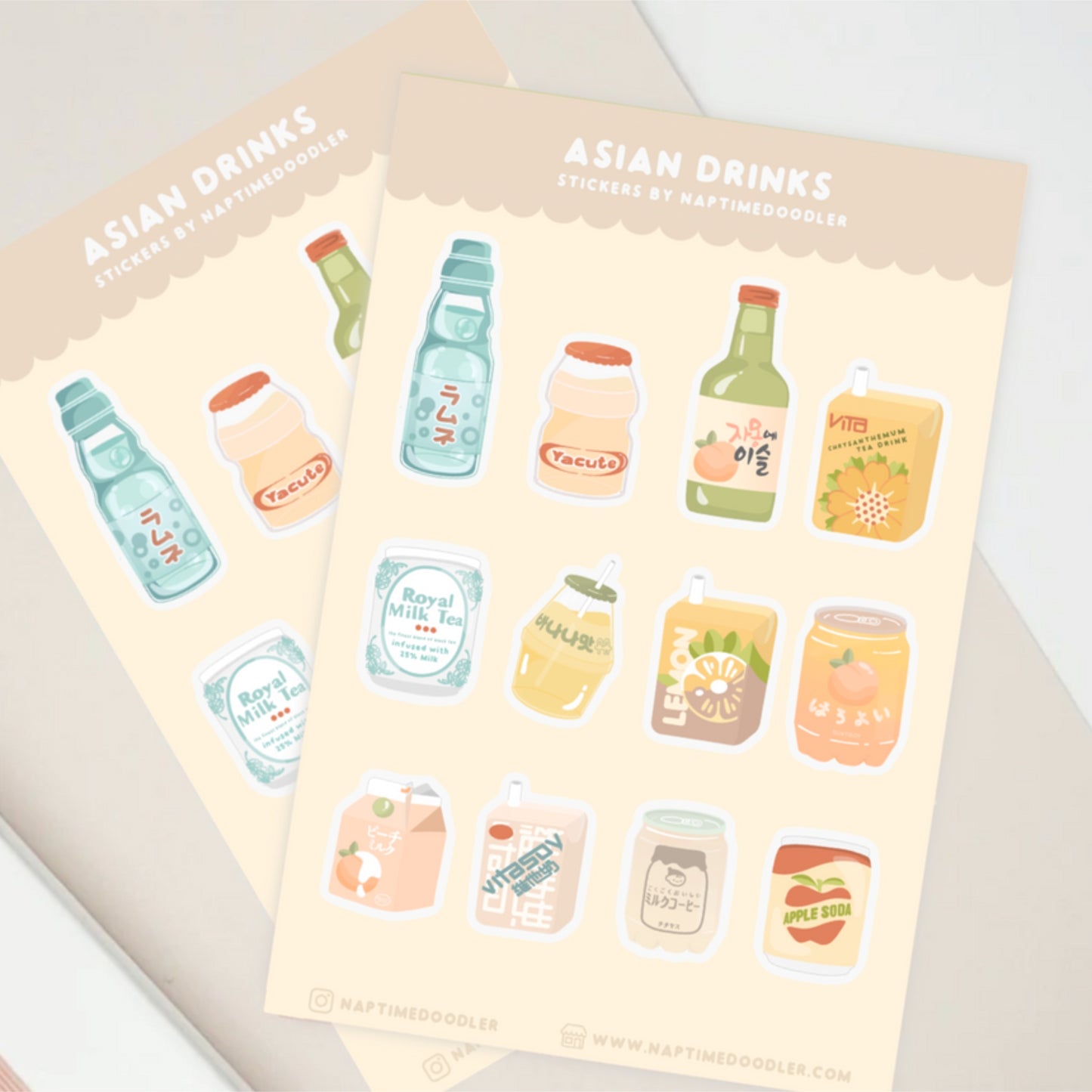 Asian Drinks Sticker Sheet