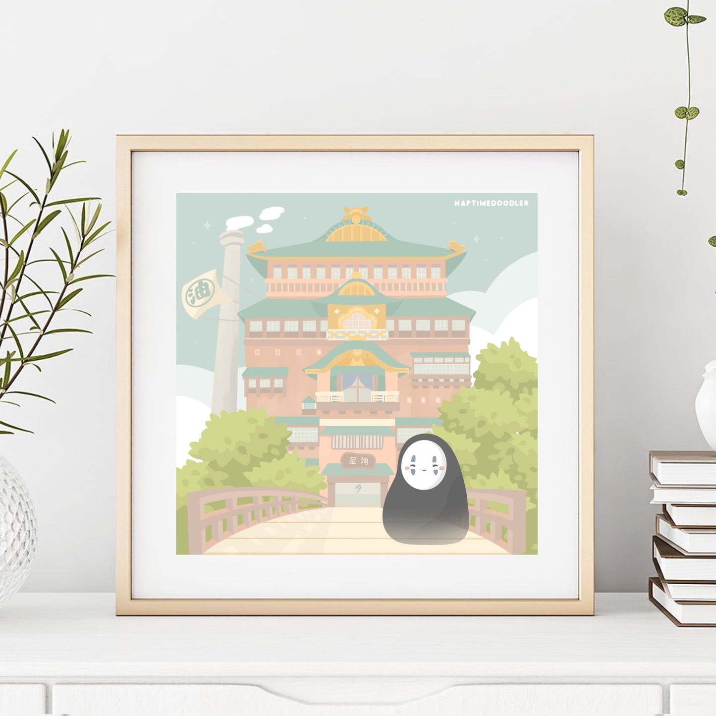 Anime Bathhouse Art Print (5 x 5)