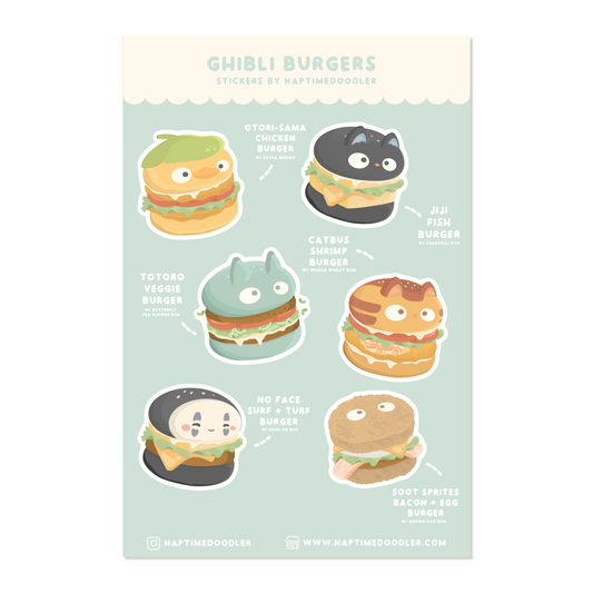 Anime Burger Sticker Sheet