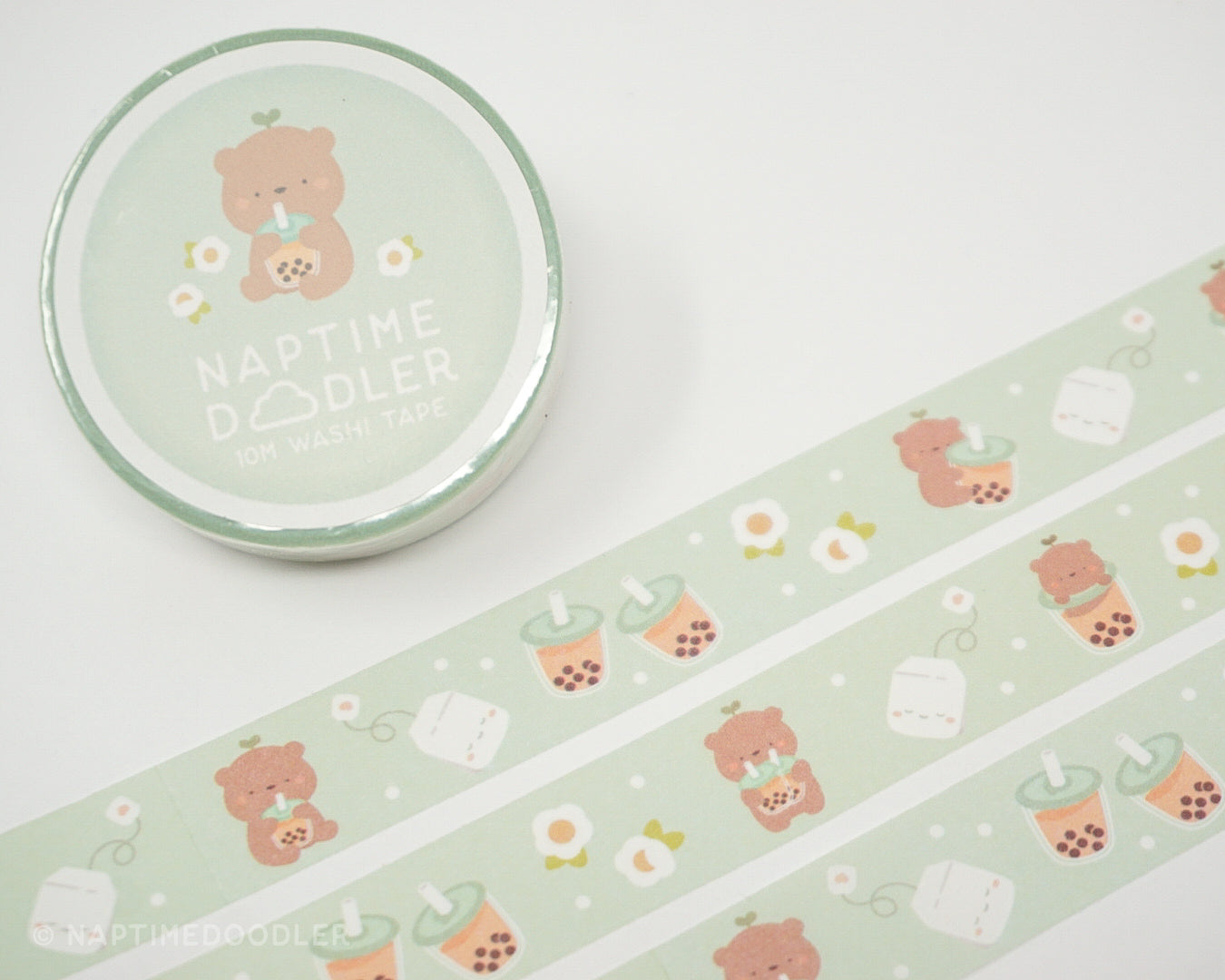 Boba Bear Washi Tape - Blue