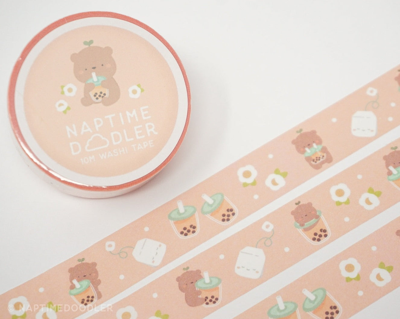Boba Bear Washi Tape - Pink
