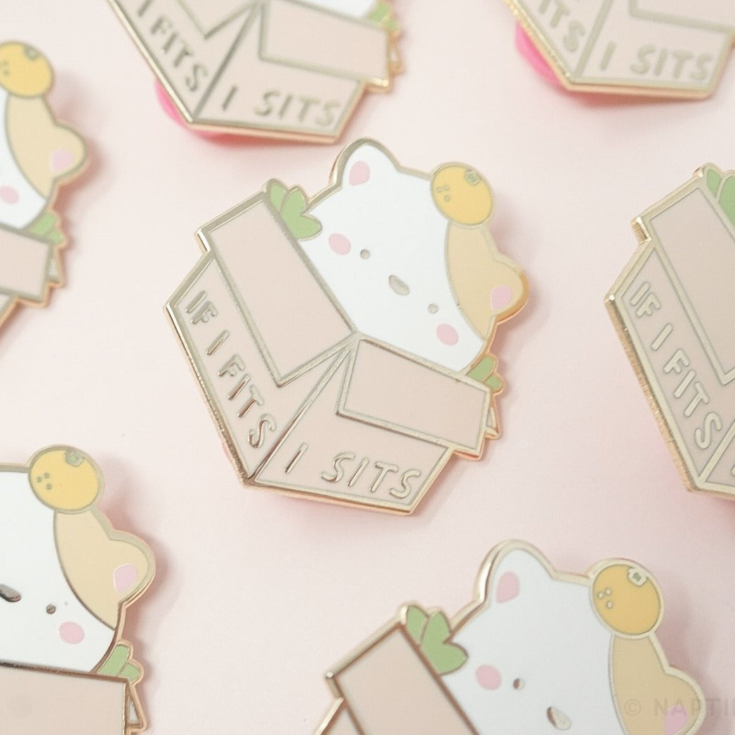 If It Fits, I Sits Catsu Enamel Pin