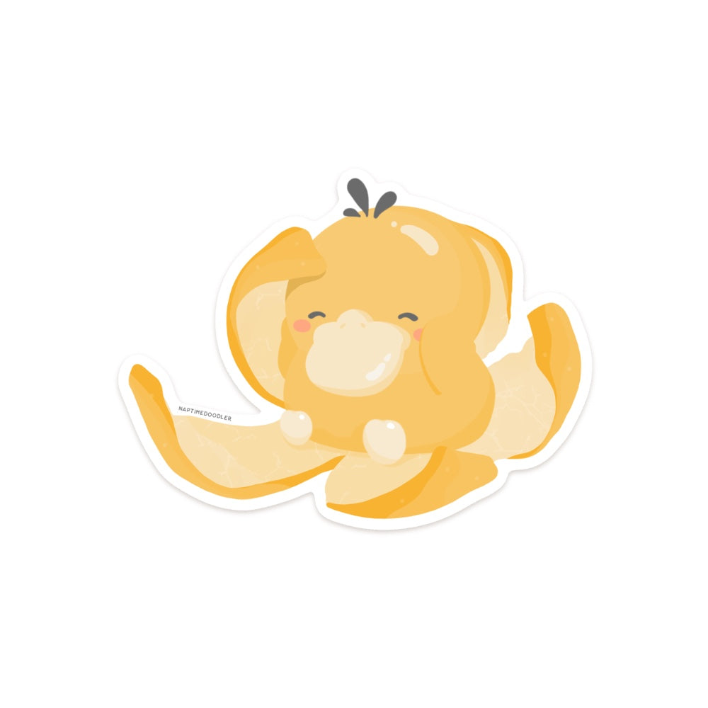Confused Orange Duck Sticker