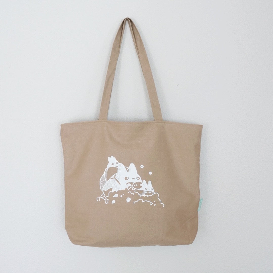 Coffee Neighbor Pals Canvas Zipped Tote Bag