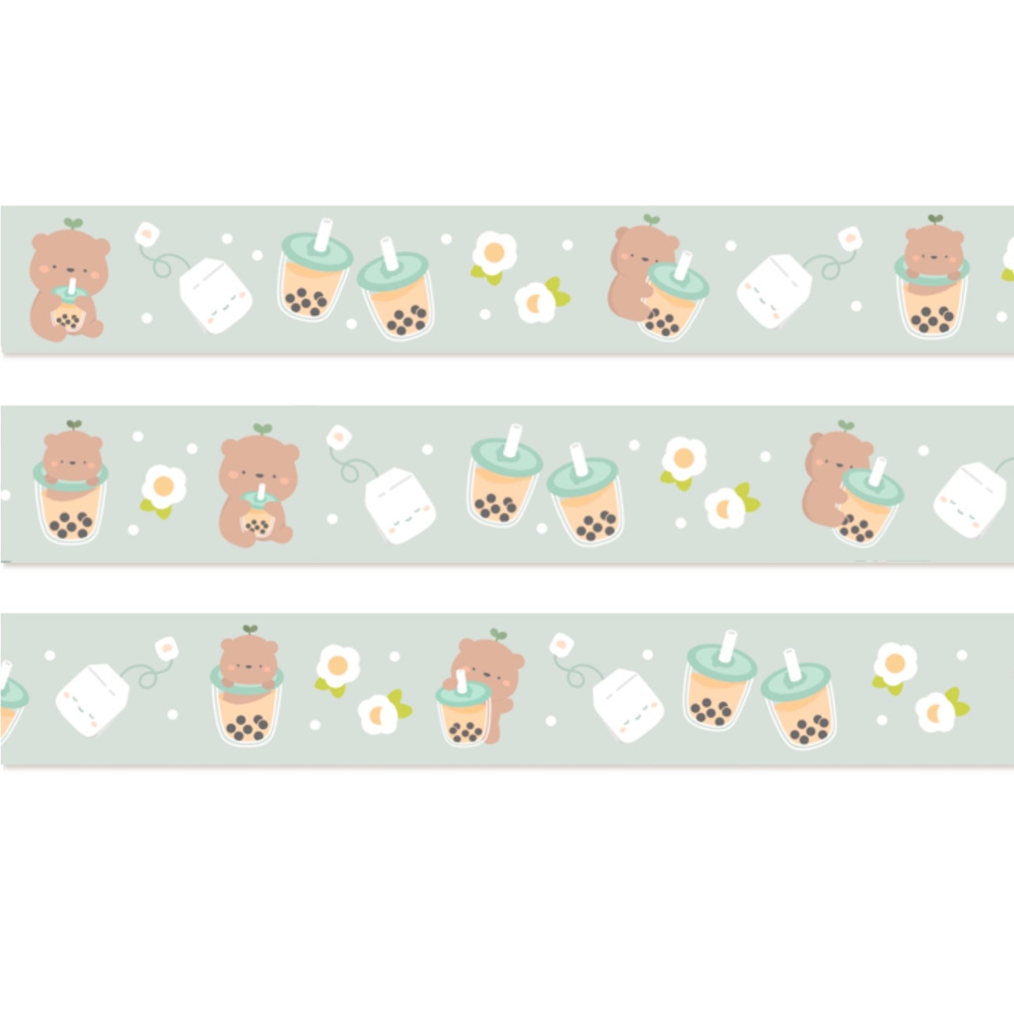 Boba Bear Washi Tape - Blue