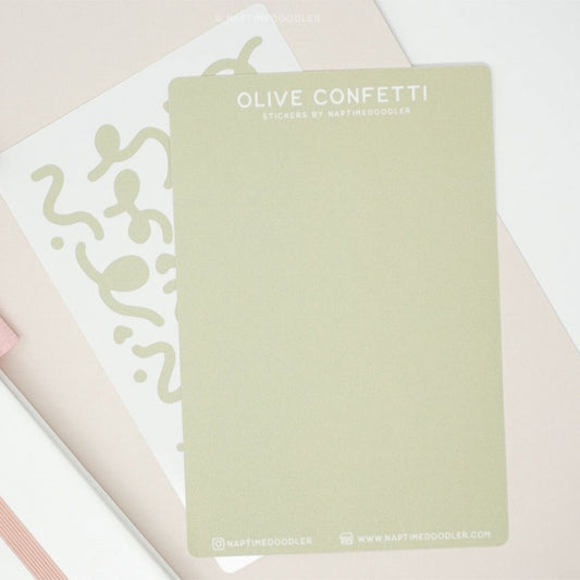 Olive Confetti Sticker Sheet (Shimmer)