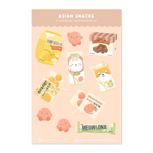 Asian Snacks Sticker Sheet