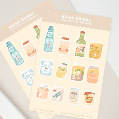 Asian Drinks Sticker Sheet