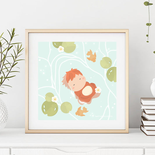 Lazy Day Goldfish Art Print (5 x 5)
