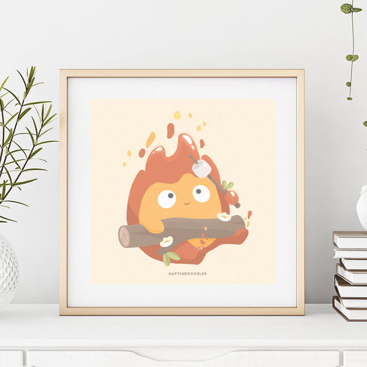 Flame Roasting Marshmallow Art Print (5 x 5)