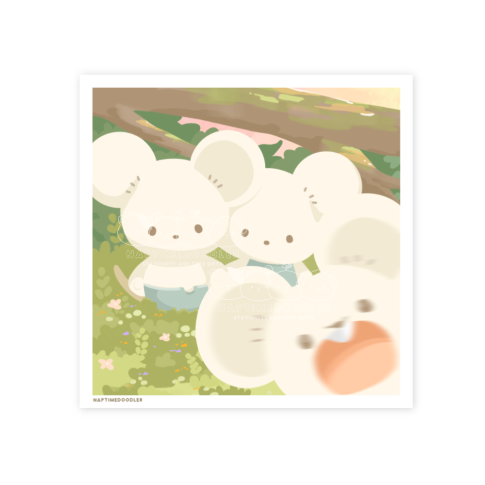 Mouse Family Photo Sticker