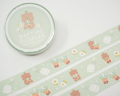 Boba Bear Washi Tape - Blue