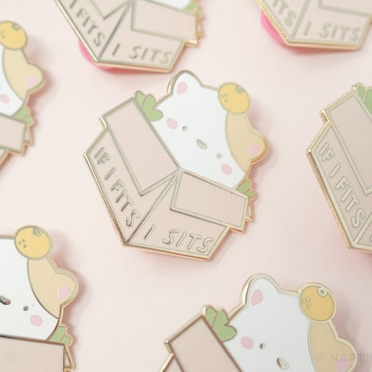 If It Fits, I Sits Catsu Enamel Pin